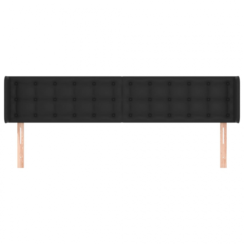 Kopfteil mit Ohren Schwarz 163x16x78/88 cm Kunstleder
