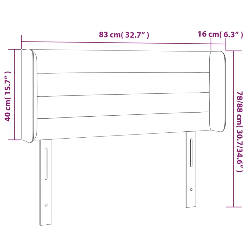 Kopfteil mit Ohren Dunkelbraun 83x16x78/88 cm Stoff