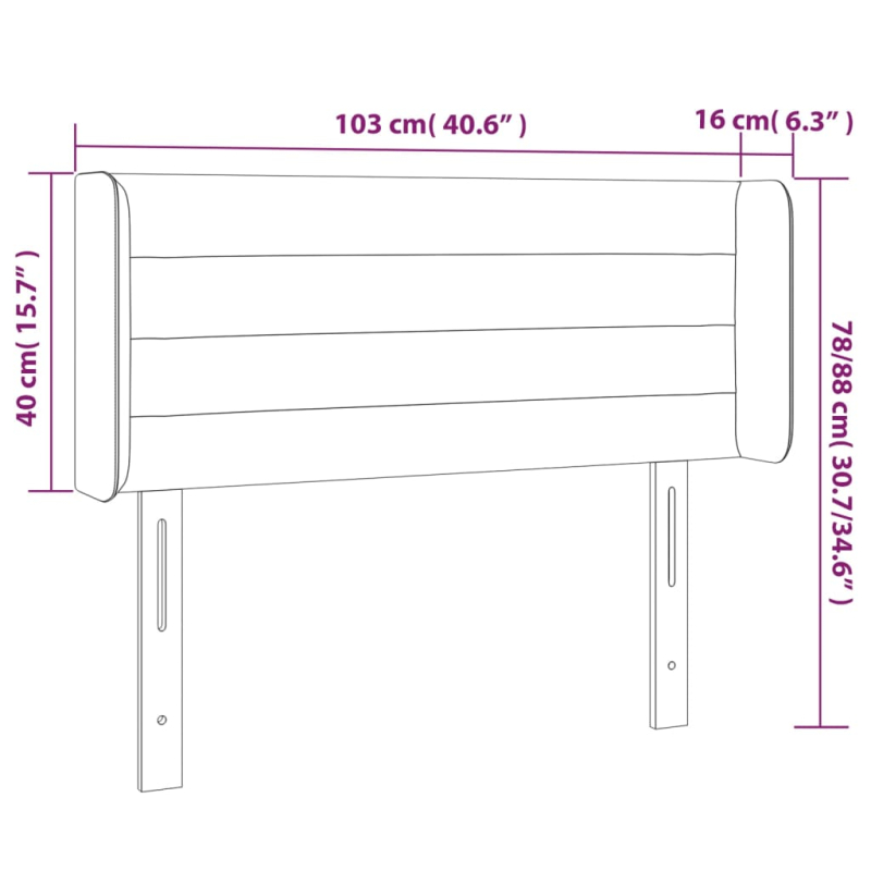 Kopfteil mit Ohren Dunkelbraun 103x16x78/88 cm Stoff