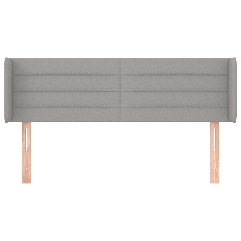 Kopfteil mit Ohren Hellgrau 147x16x78/88 cm Stoff