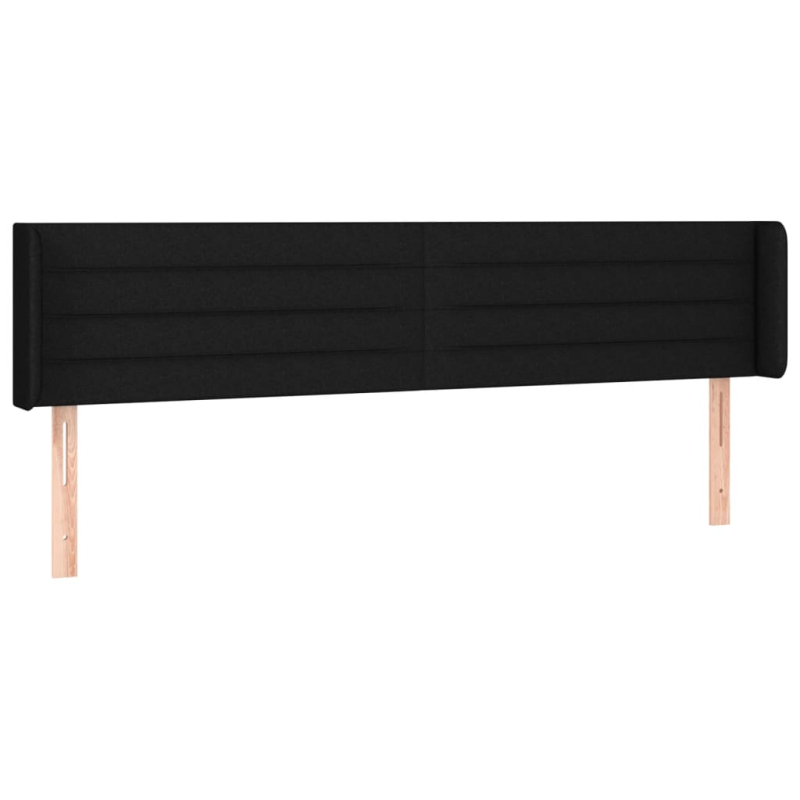 Kopfteil mit Ohren Schwarz 163x16x78/88 cm Stoff