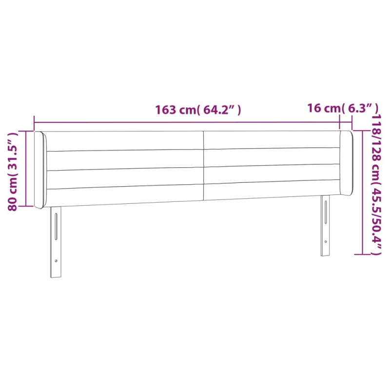 Kopfteil mit Ohren Dunkelbraun 163x16x78/88 cm Stoff