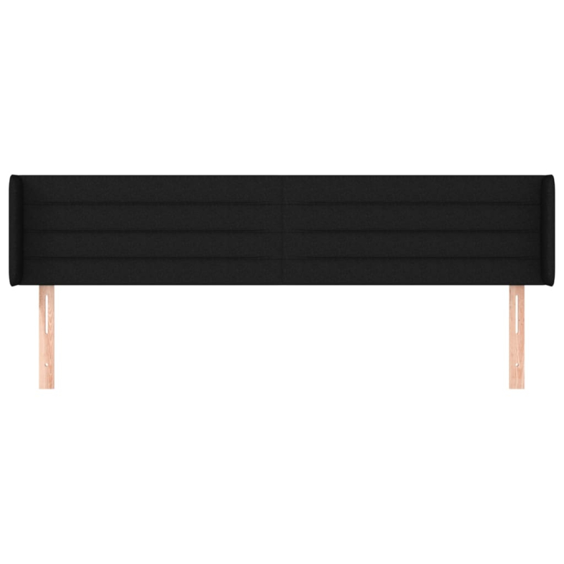Kopfteil mit Ohren Schwarz 203x16x78/88 cm Stoff