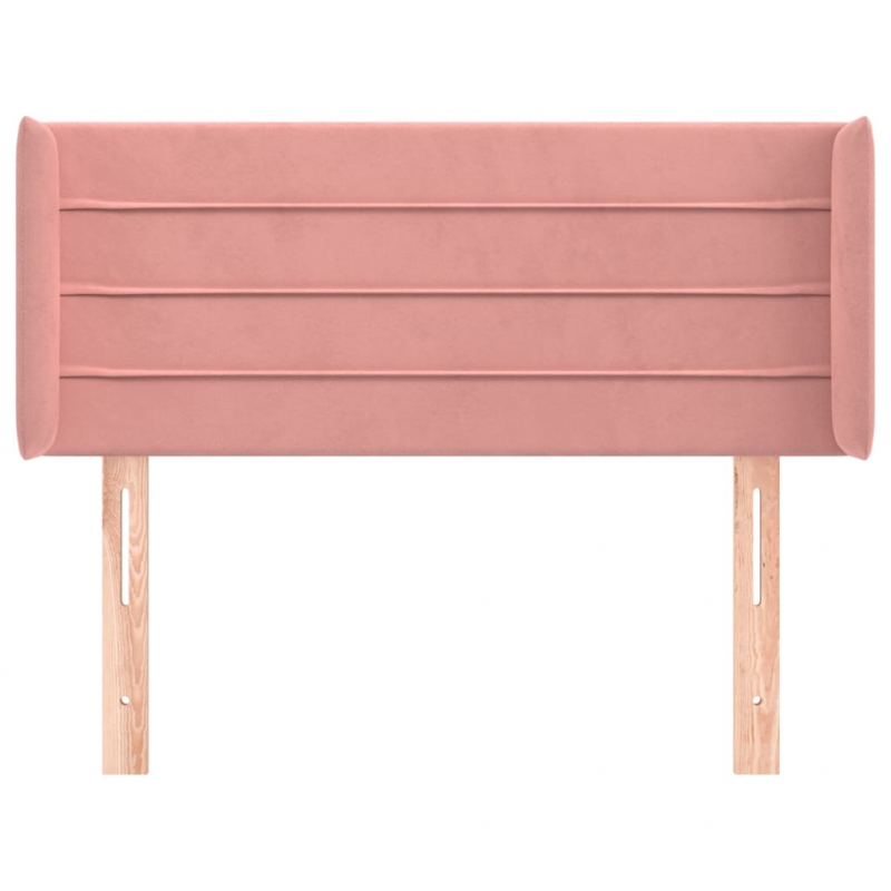 Kopfteil mit Ohren Rosa 93x16x78/88 cm Samt