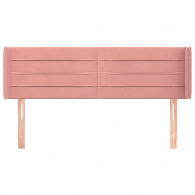 Kopfteil mit Ohren Rosa 147x16x78/88 cm Samt