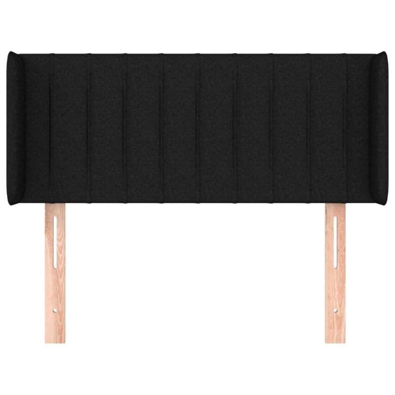 Kopfteil mit Ohren Schwarz 103x16x78/88 cm Stoff