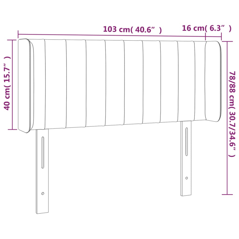 Kopfteil mit Ohren Dunkelbraun 103x16x78/88 cm Stoff