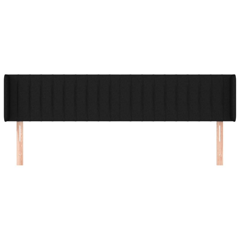 Kopfteil mit Ohren Schwarz 203x16x78/88 cm Stoff