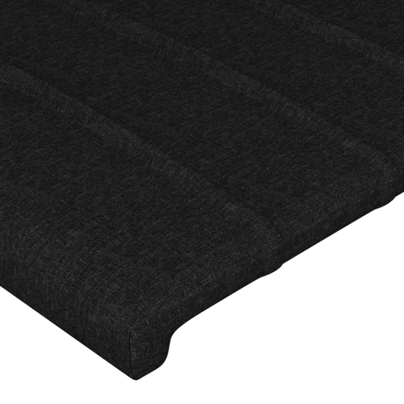 Kopfteil mit Ohren Schwarz 203x16x78/88 cm Stoff