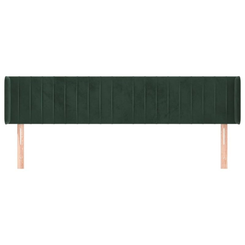 Kopfteil mit Ohren Dunkelgrün 183x16x78/88 cm Samt