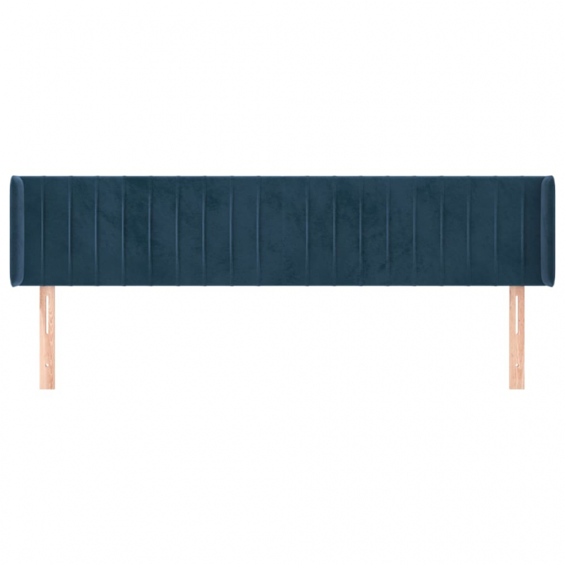 Kopfteil mit Ohren Dunkelblau 183x16x78/88 cm Samt