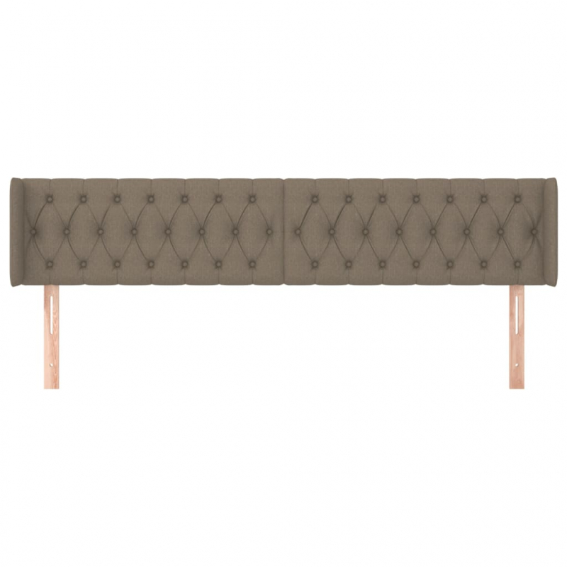 Kopfteil mit Ohren Taupe 183x16x78/88 cm Stoff