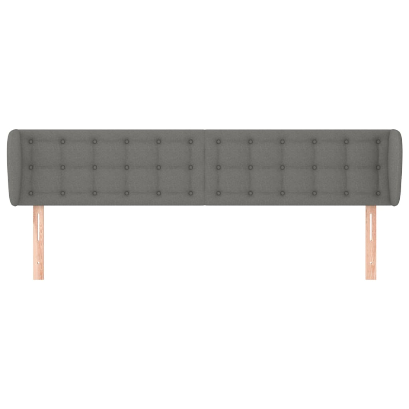Kopfteil mit Ohren Dunkelgrau 203x16x78/88 cm Stoff