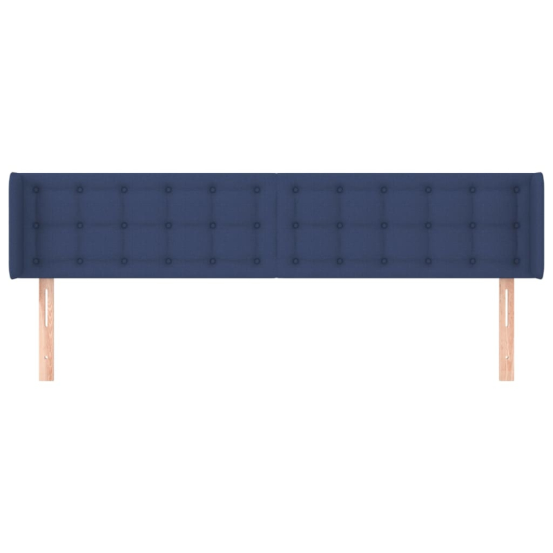 Kopfteil mit Ohren Blau 203x16x78/88 cm Stoff