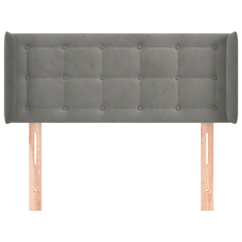 Kopfteil mit Ohren Dunkelgrau 93x16x78/88 cm Samt