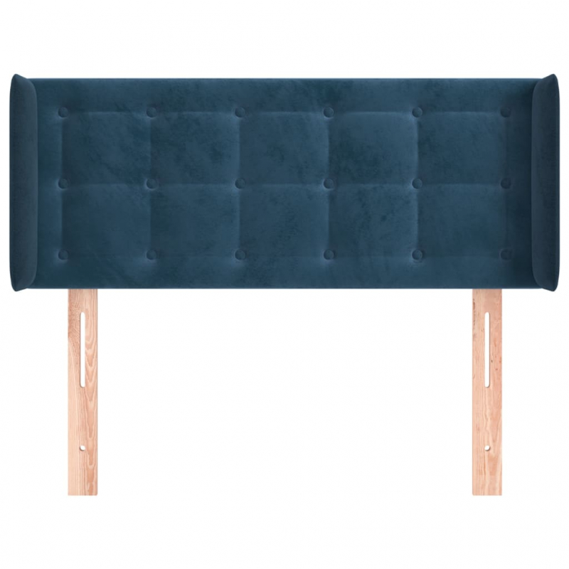 Kopfteil mit Ohren Dunkelblau 103x16x78/88 cm Samt