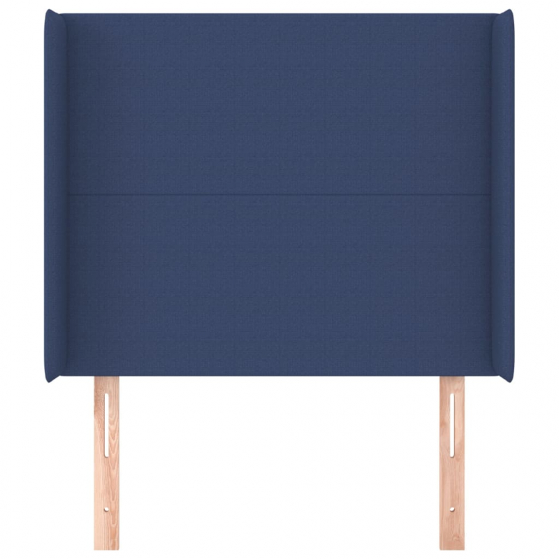 Kopfteil mit Ohren Blau 103x16x118/128 cm Stoff