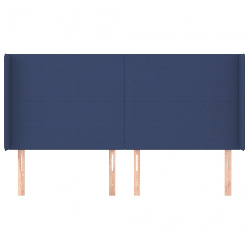 Kopfteil mit Ohren Blau 183x16x118/128 cm Stoff