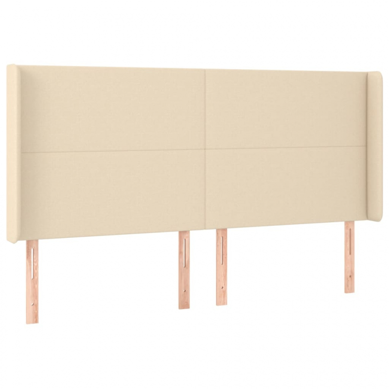Kopfteil mit Ohren Creme 203x16x118/128 cm Stoff