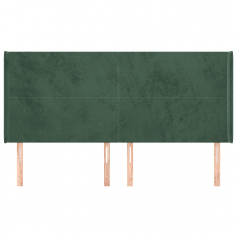 Kopfteil mit Ohren Dunkelgrün 163x16x118/128 cm Samt