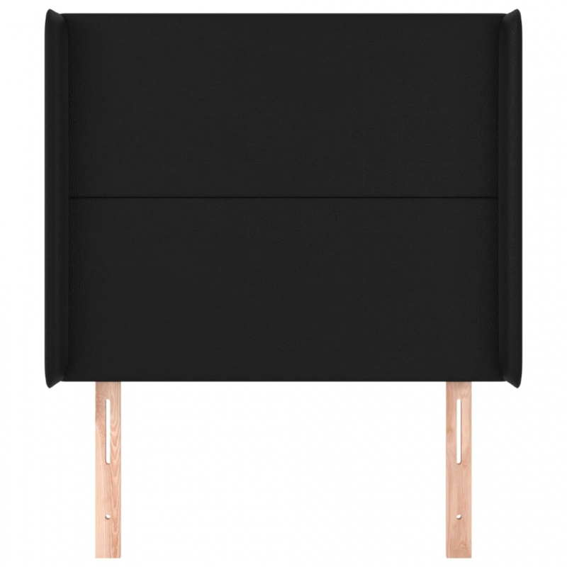 Kopfteil mit Ohren Schwarz 103x16x118/128 cm Kunstleder