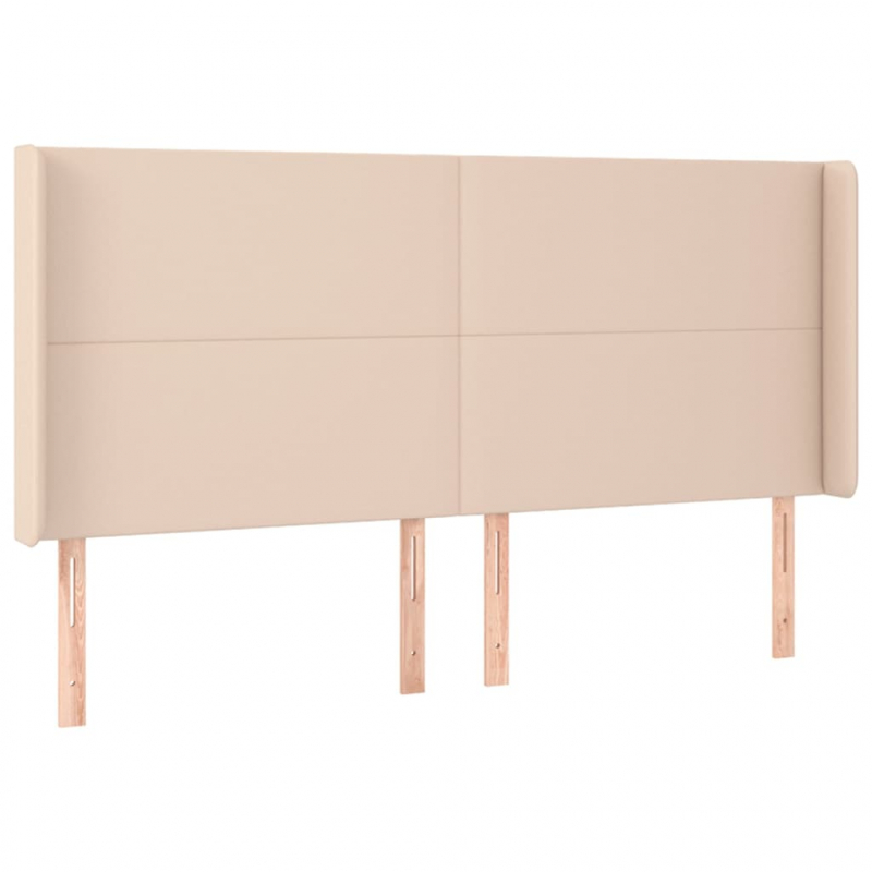 Kopfteil mit Ohren Cappuccino-Braun 163x16x118/128cm Kunstleder