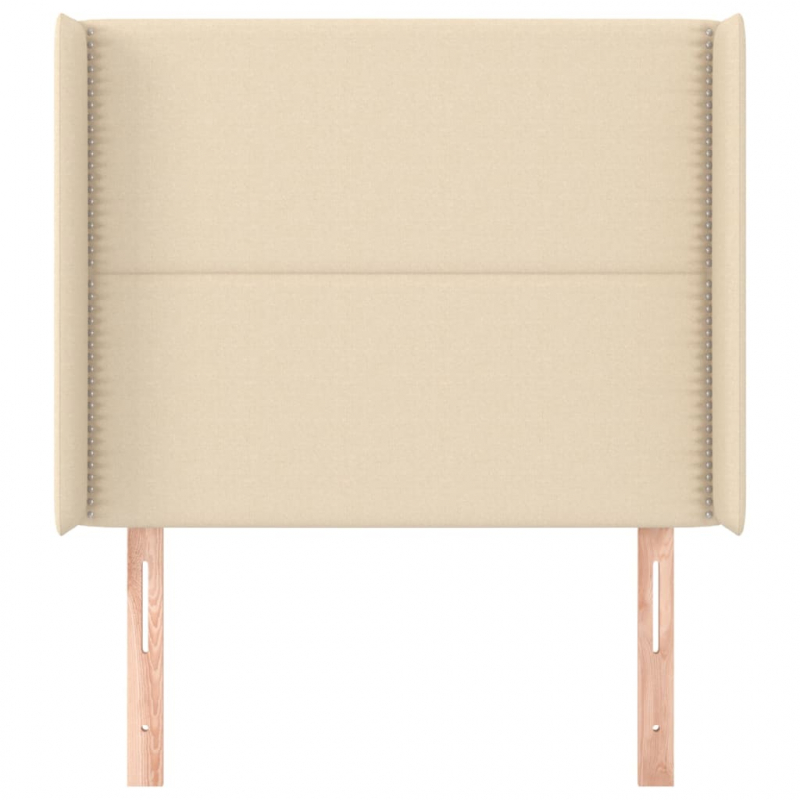 Kopfteil mit Ohren Creme 83x16x118/128 cm Stoff