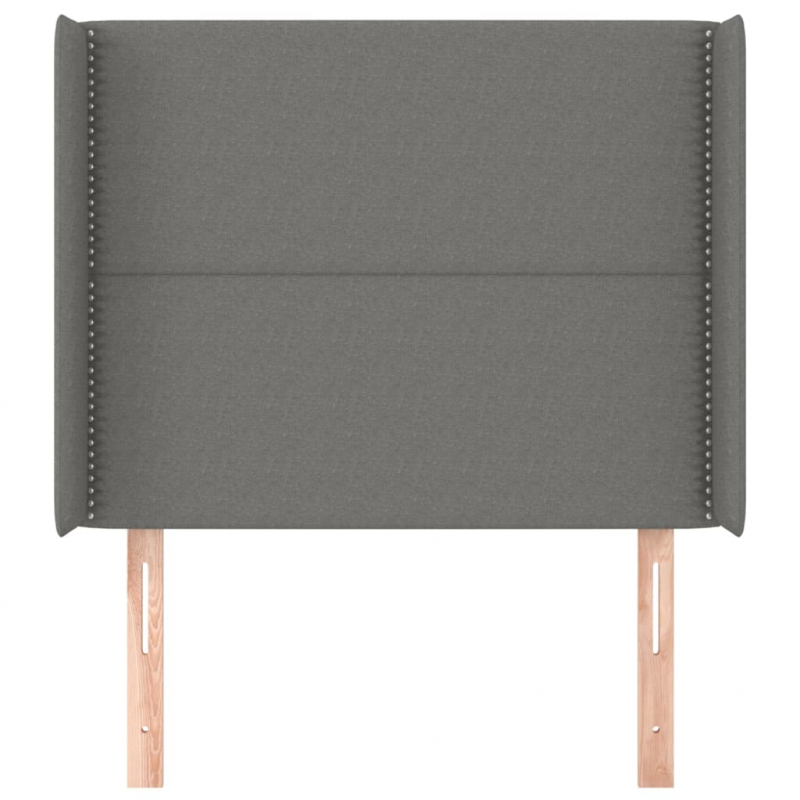 Kopfteil mit Ohren Dunkelgrau 103x16x118/128 cm Stoff