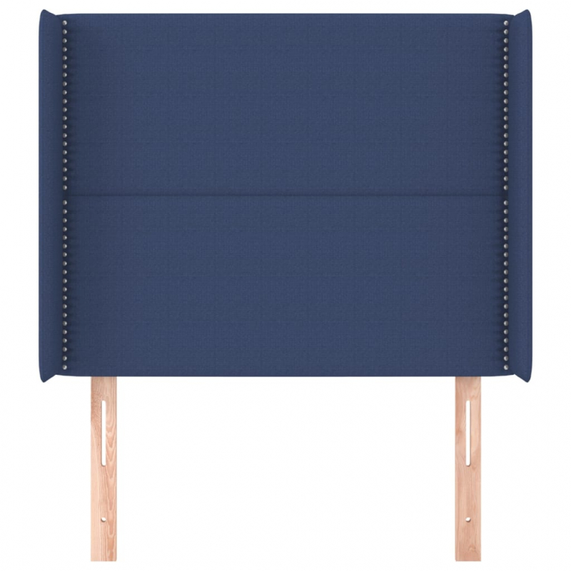 Kopfteil mit Ohren Blau 103x16x118/128 cm Stoff