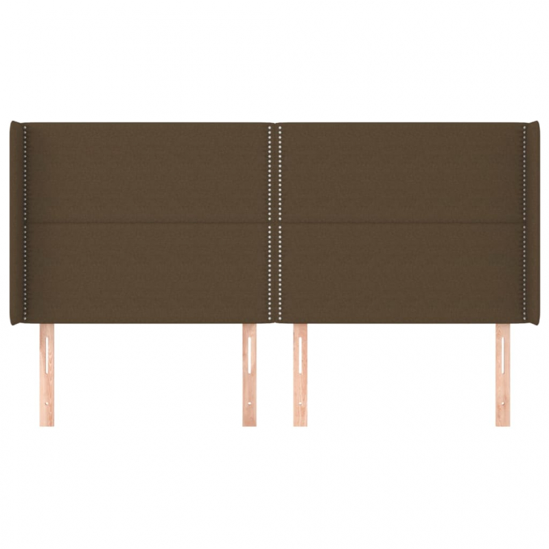 Kopfteil mit Ohren Dunkelbraun 183x16x118/128 cm Stoff