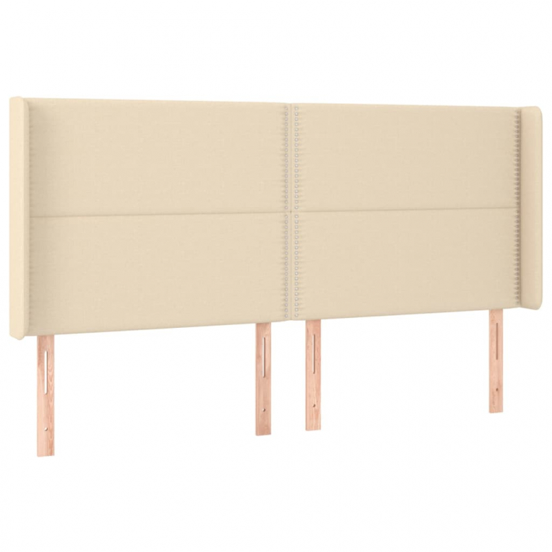 Kopfteil mit Ohren Creme 203x16x118/128 cm Stoff