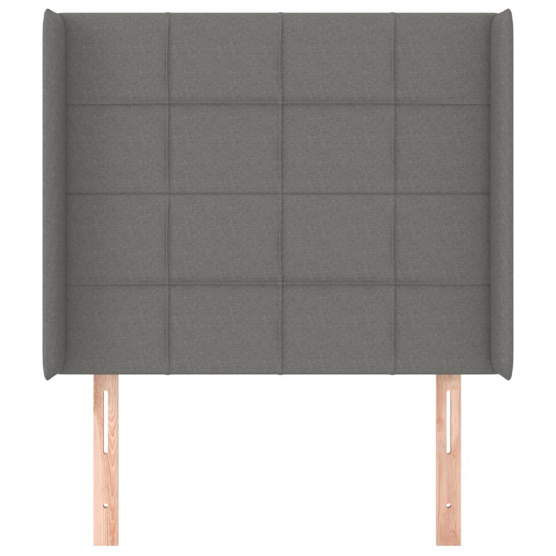 Kopfteil mit Ohren Dunkelgrau 103x16x118/128 cm Stoff
