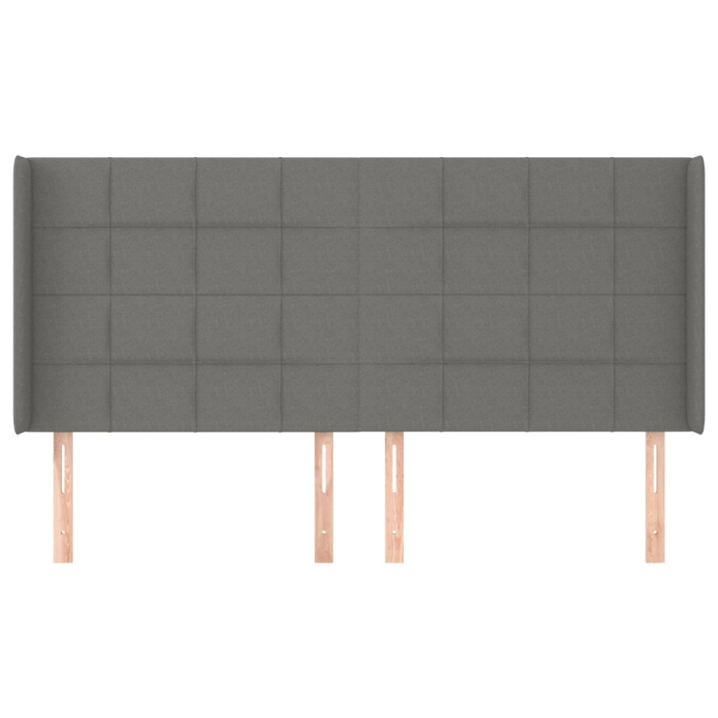 Kopfteil mit Ohren Dunkelgrau 163x16x118/128 cm Stoff