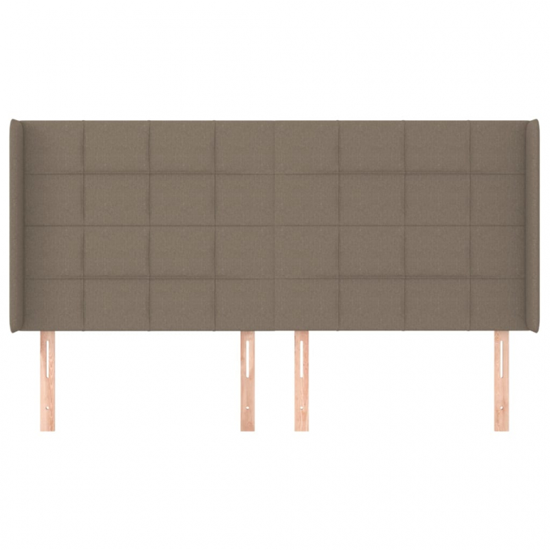 Kopfteil mit Ohren Taupe 203x16x118/128 cm Stoff