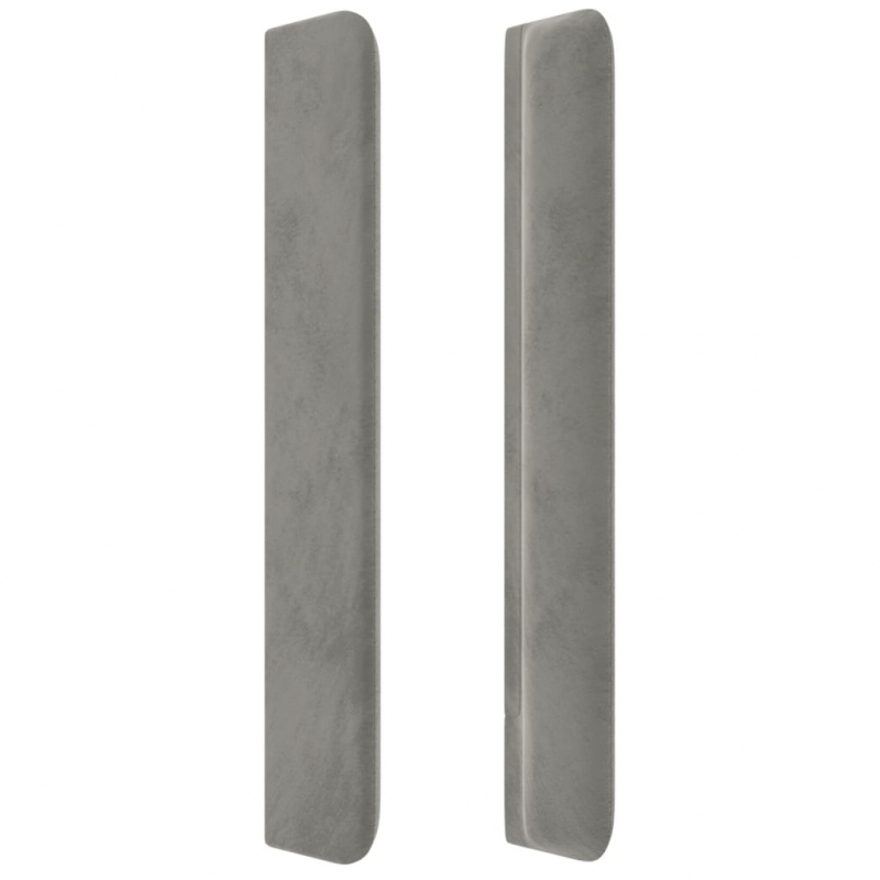 Kopfteil mit Ohren Hellgrau 103x16x118/128 cm Samt