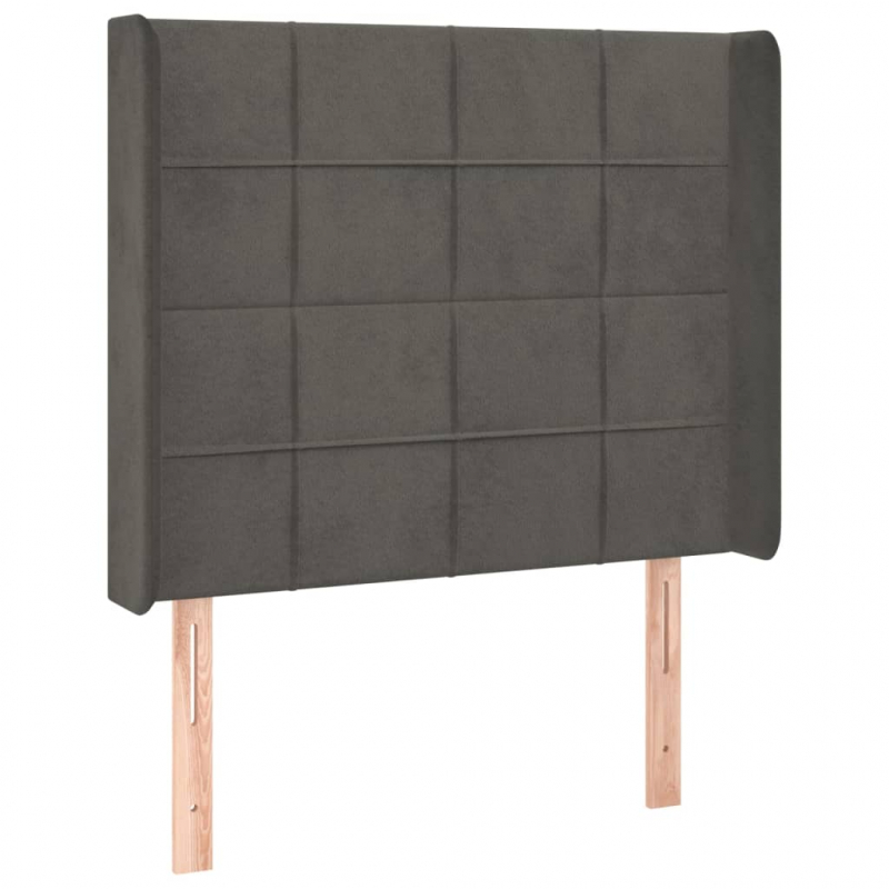 Kopfteil mit Ohren Dunkelgrau 103x16x118/128 cm Samt