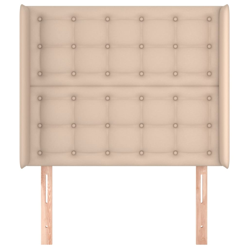Kopfteil mit Ohren Cappuccino-Braun 83x16x118/128 cm Kunstleder