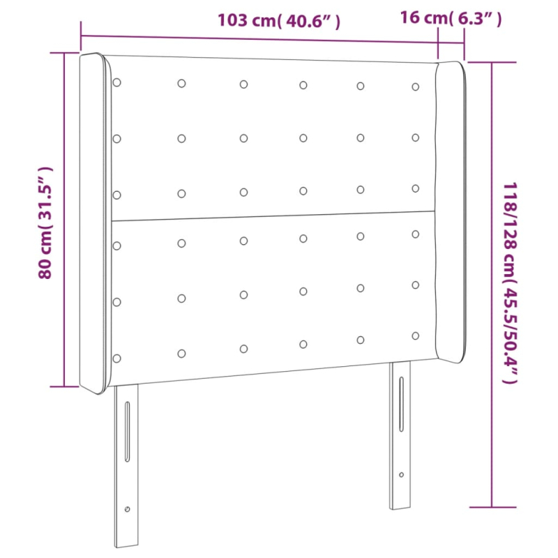 Kopfteil mit Ohren Cappuccino-Braun 103x16x118/128cm Kunstleder