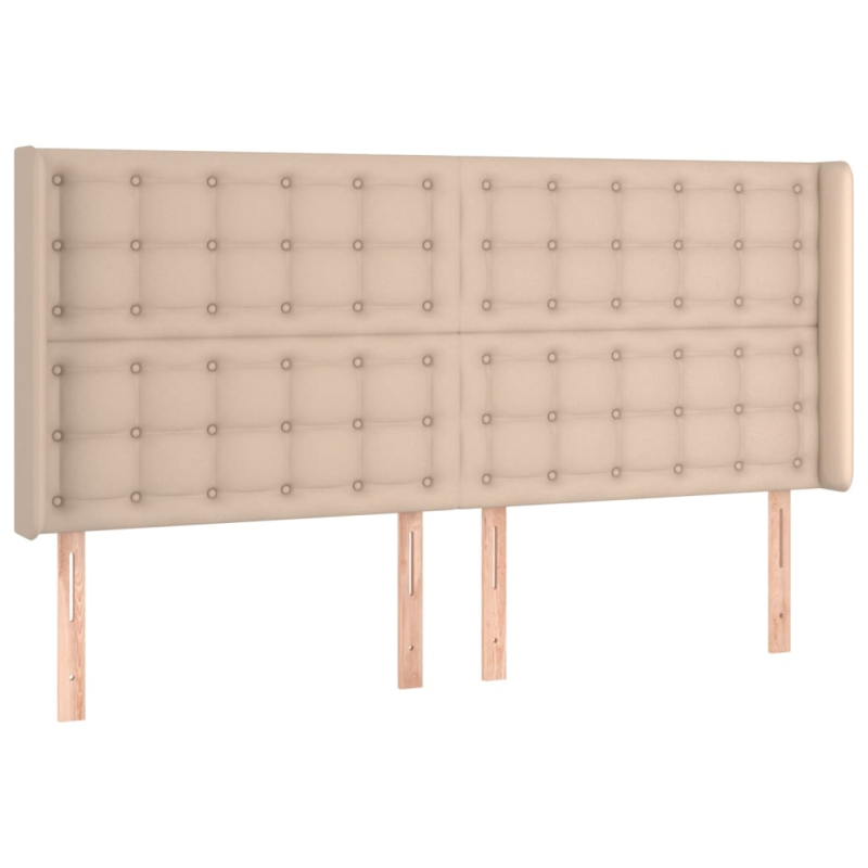 Kopfteil mit Ohren Cappuccino-Braun 163x16x118/128cm Kunstleder