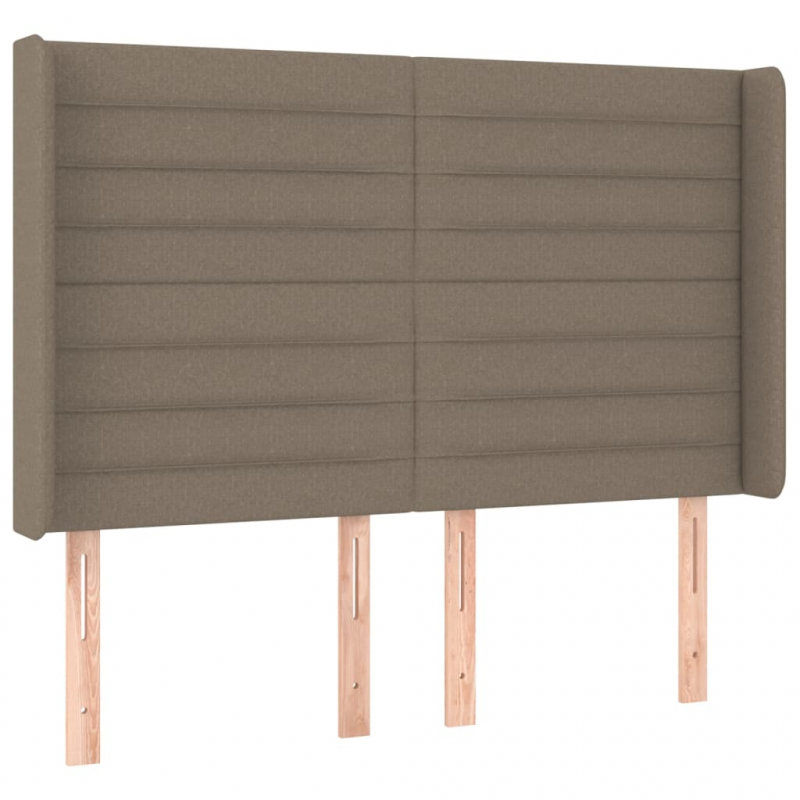 Kopfteil mit Ohren Taupe 147x16x118/128 cm Stoff