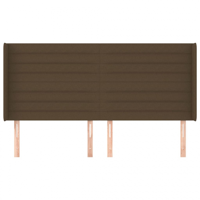 Kopfteil mit Ohren Dunkelbraun 163x16x118/128 cm Stoff