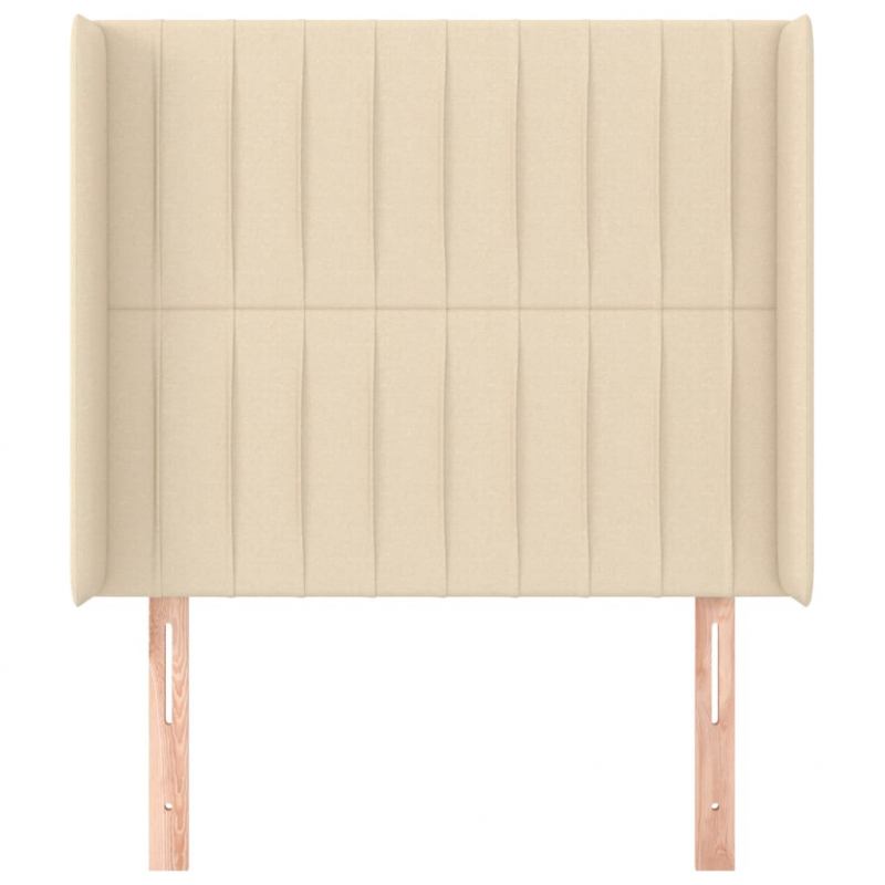 Kopfteil mit Ohren Creme 83x16x118/128 cm Stoff