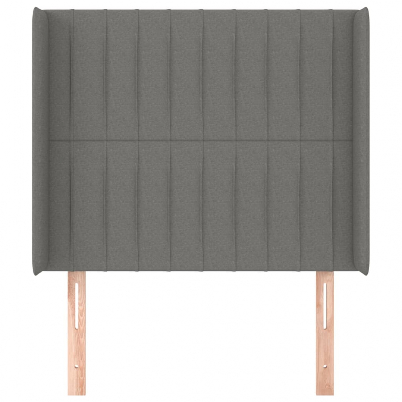 Kopfteil mit Ohren Dunkelgrau 103x16x118/128 cm Stoff
