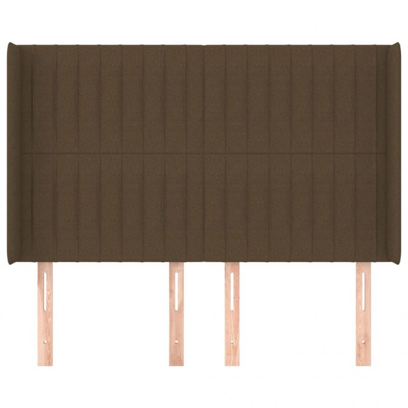 Kopfteil mit Ohren Dunkelbraun 147x16x118/128 cm Stoff