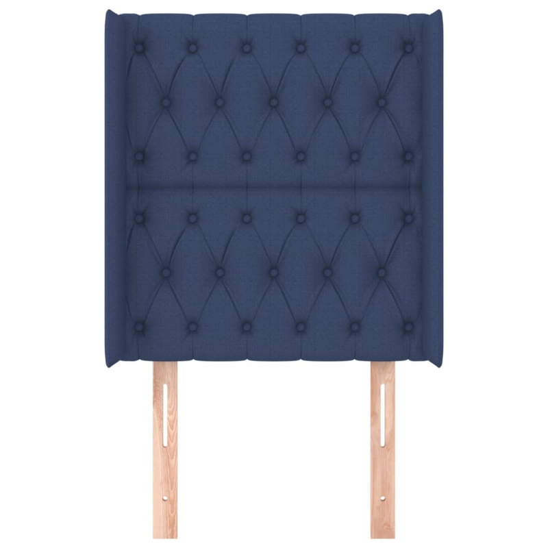 Kopfteil mit Ohren Blau 83x16x118/128 cm Stoff