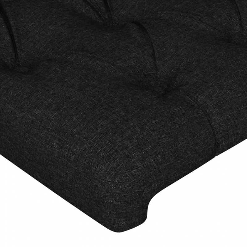 Kopfteil mit Ohren Schwarz 147x16x118/128 cm Stoff