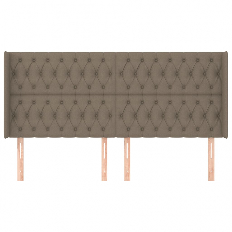 Kopfteil mit Ohren Taupe 183x16x118/128 cm Stoff
