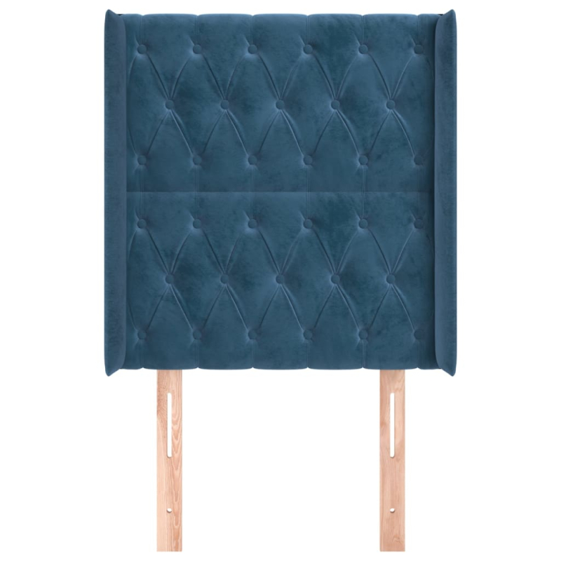 Kopfteil mit Ohren Dunkelblau 83x16x118/128 cm Samt