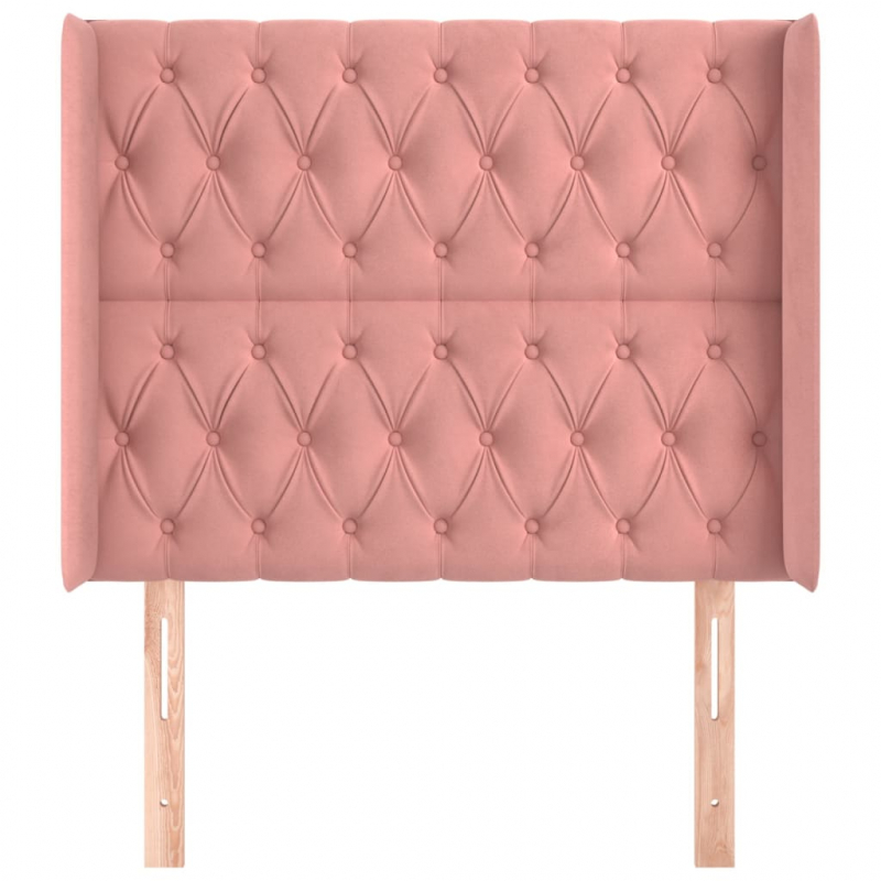 Kopfteil mit Ohren Rosa 93x16x118/128 cm Samt