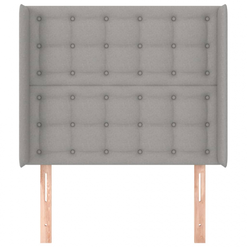 Kopfteil mit Ohren Hellgrau 103x16x118/128 cm Stoff